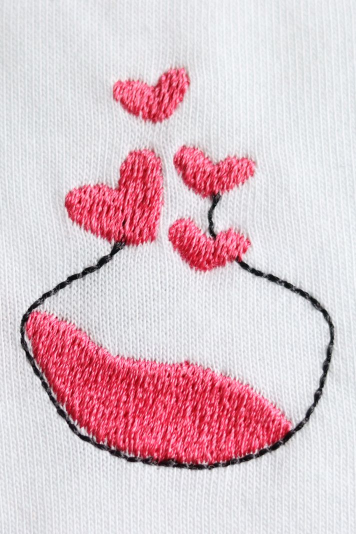 Aşk İksiri Desenli Nakış Tişört - Sevgililer Günü Çift Tişörtleri