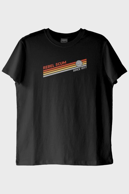 Retro 'Rebel Scum' Grafikli Star Wars Siyah Tişört