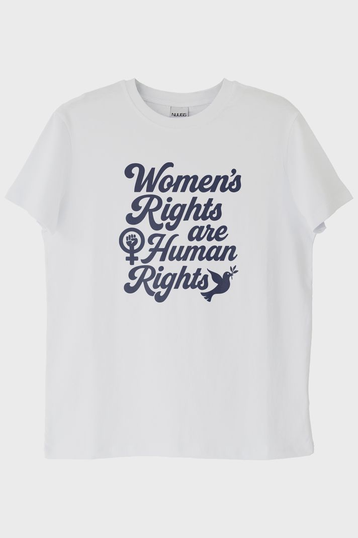 Women's Rights Baskılı Feminist Beyaz Tişört