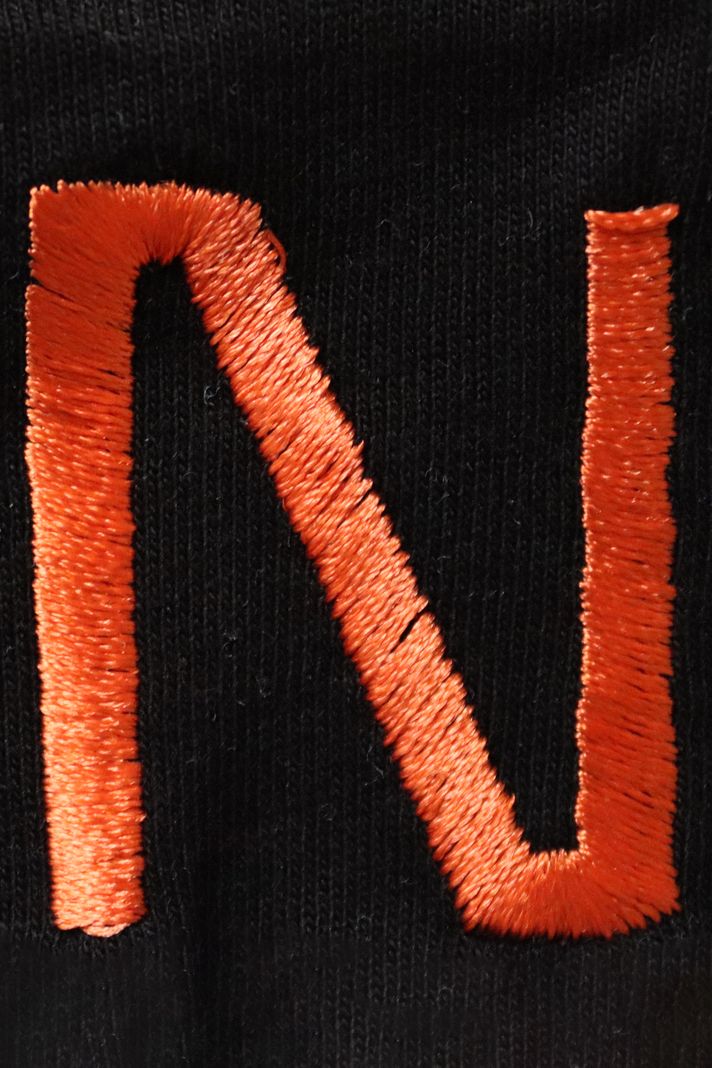 N Logolu Nakışlı Bisiklet Yaka Sweatshirt