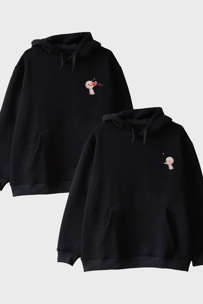 Kalbim Yolda Siyah Hoodie