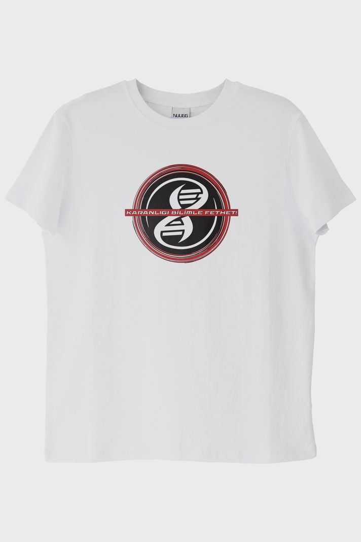 Karanlığı Bilimle Fethet Baskılı Beyaz Tişört
