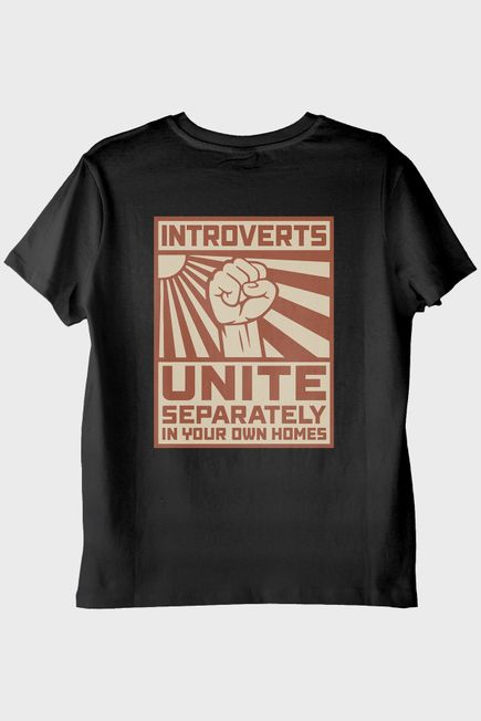 Introverts Unite Siyah Tişört