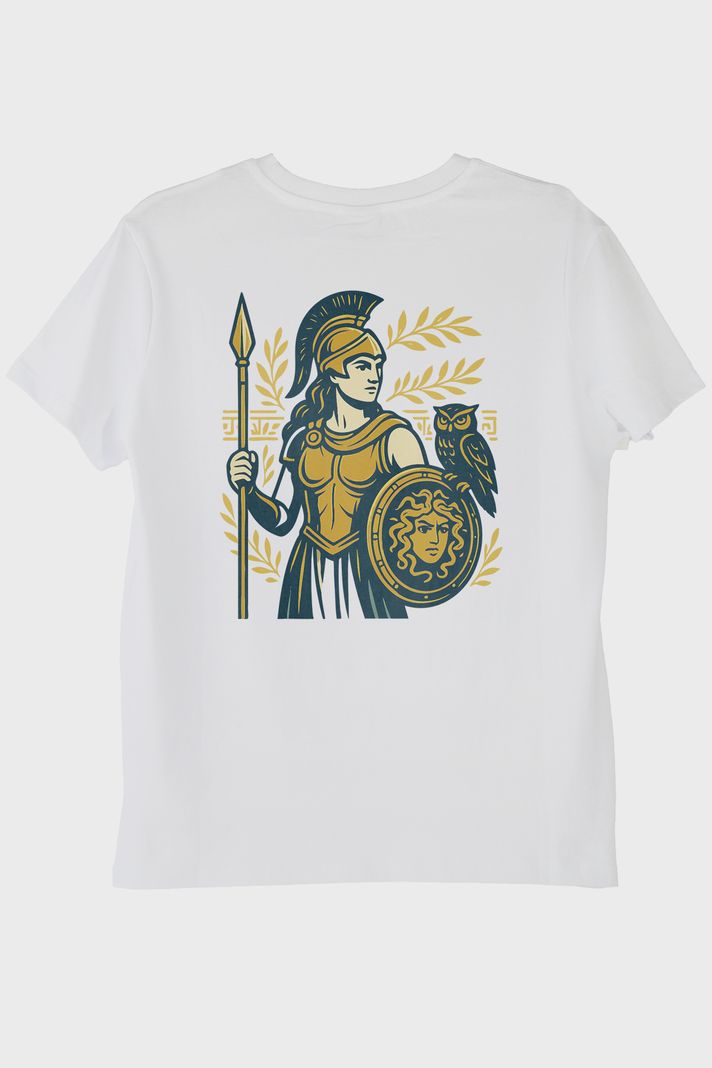 Athena Figürlü Beyaz Tişört
