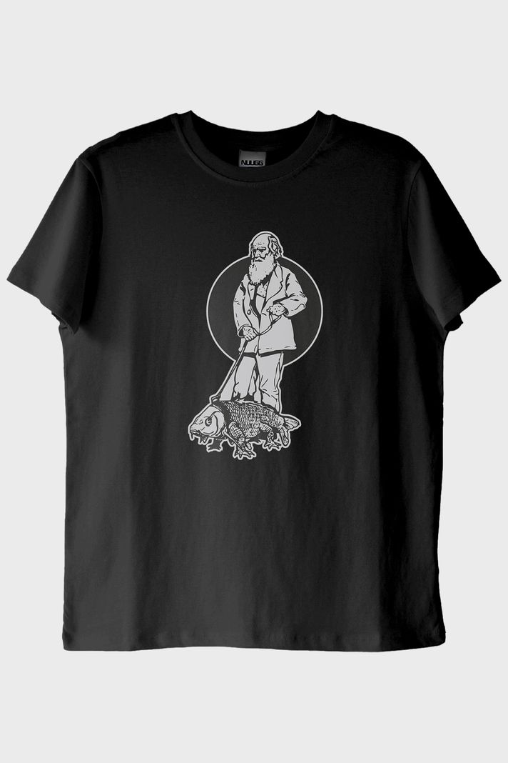 Evcil Hayvaniyla Darvin Siyah Tişört