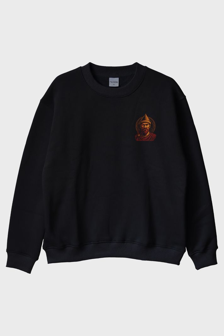 Bozkırın Işığı Siyah Bisiklet Yaka Sweatshirt