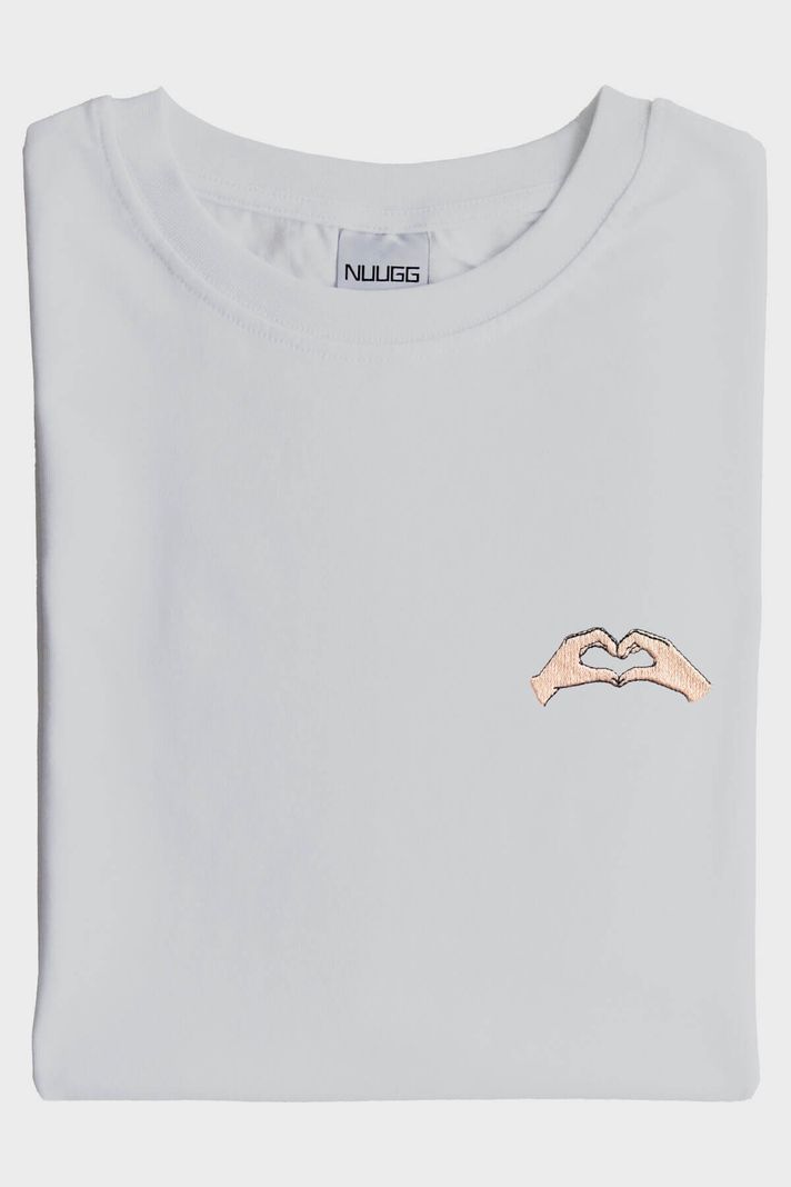 Kalp Eller Desenli Çift Kombini Tişört