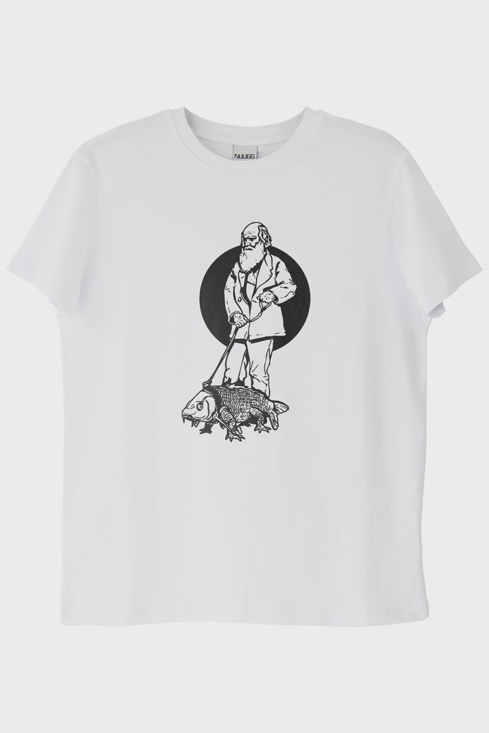 Evcil Hayvaniyla Darvin Beyaz Tişört