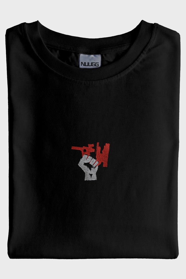 Bilimi Savun Nakış Siyah T-Shirt