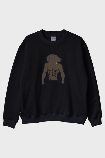 Beter Köpek Siyah Bisiklet Yaka Sweatshirt