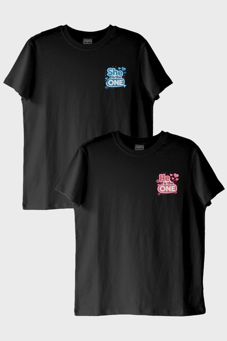 He is the One - She is the One Çift Siyah Tişörtleri