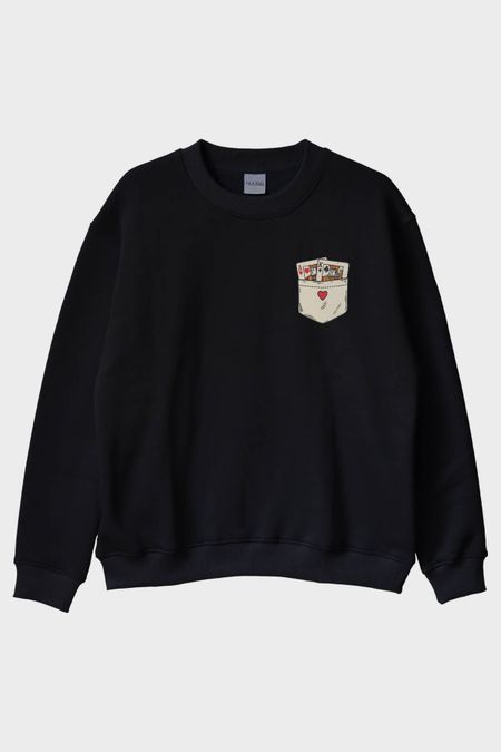 İllüzyon Reality Siyah Bisiklet Yaka Sweatshirt