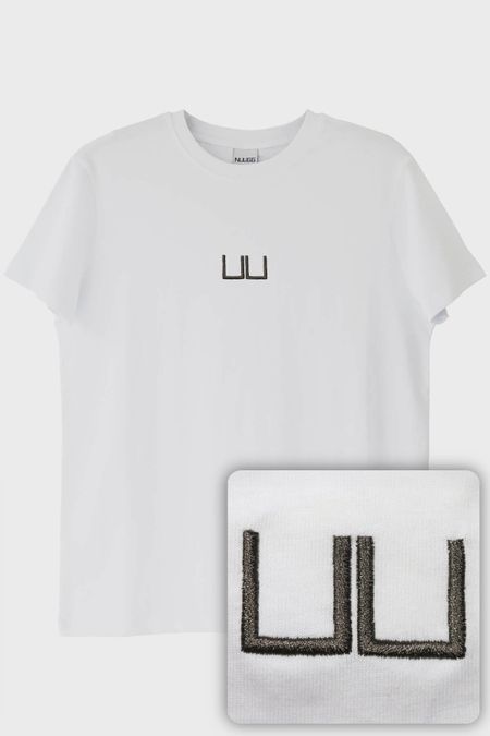 UU Gri Logolu Nakışlı T-shirt