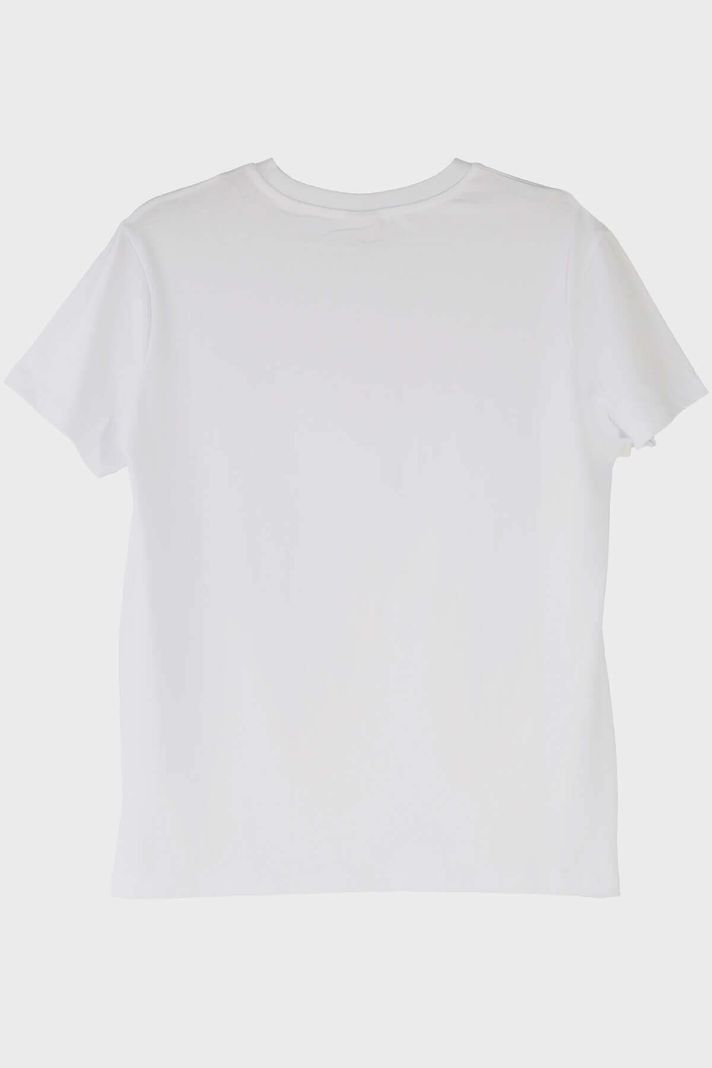 Kırmızı Elma Desenli Nakış Tişört