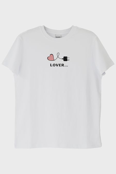 Lover Temalı Beyaz Tişört