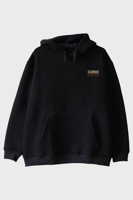 Curie Bilimsel Alıntı Siyah Hoodie
