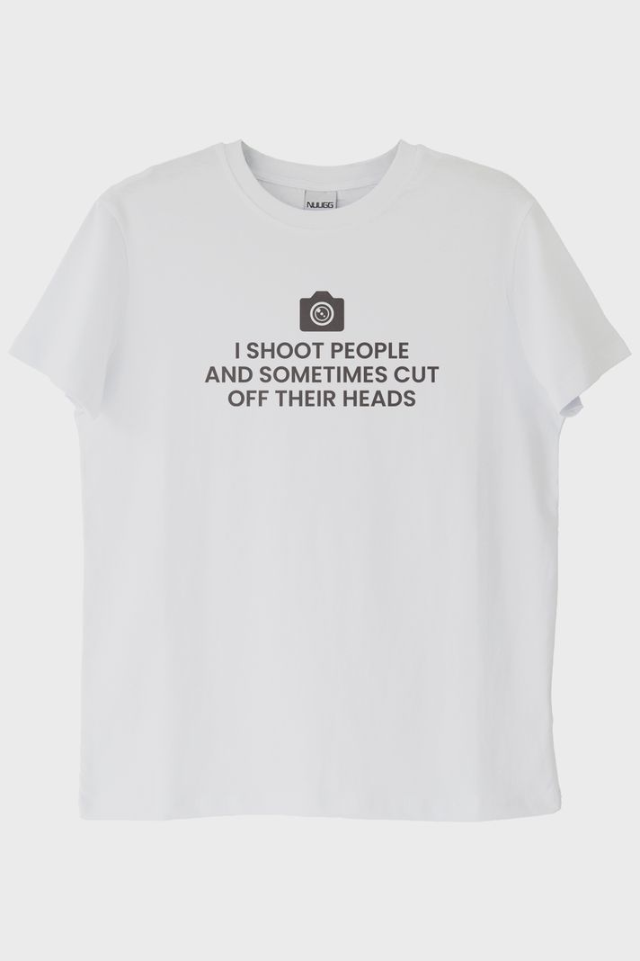 I Shoot People Baskılı Fotoğrafçı Beyaz Tişört