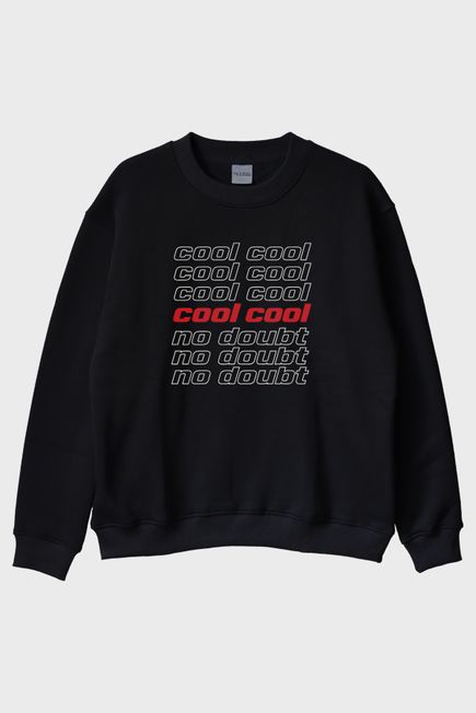 Cool No Doubt Siyah Bisiklet Yaka Sweatshirt