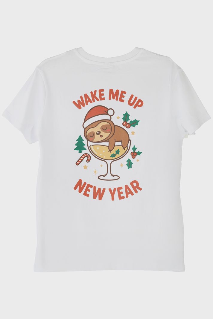 Uyandır Beni Yılbaşı Beyaz Tişört