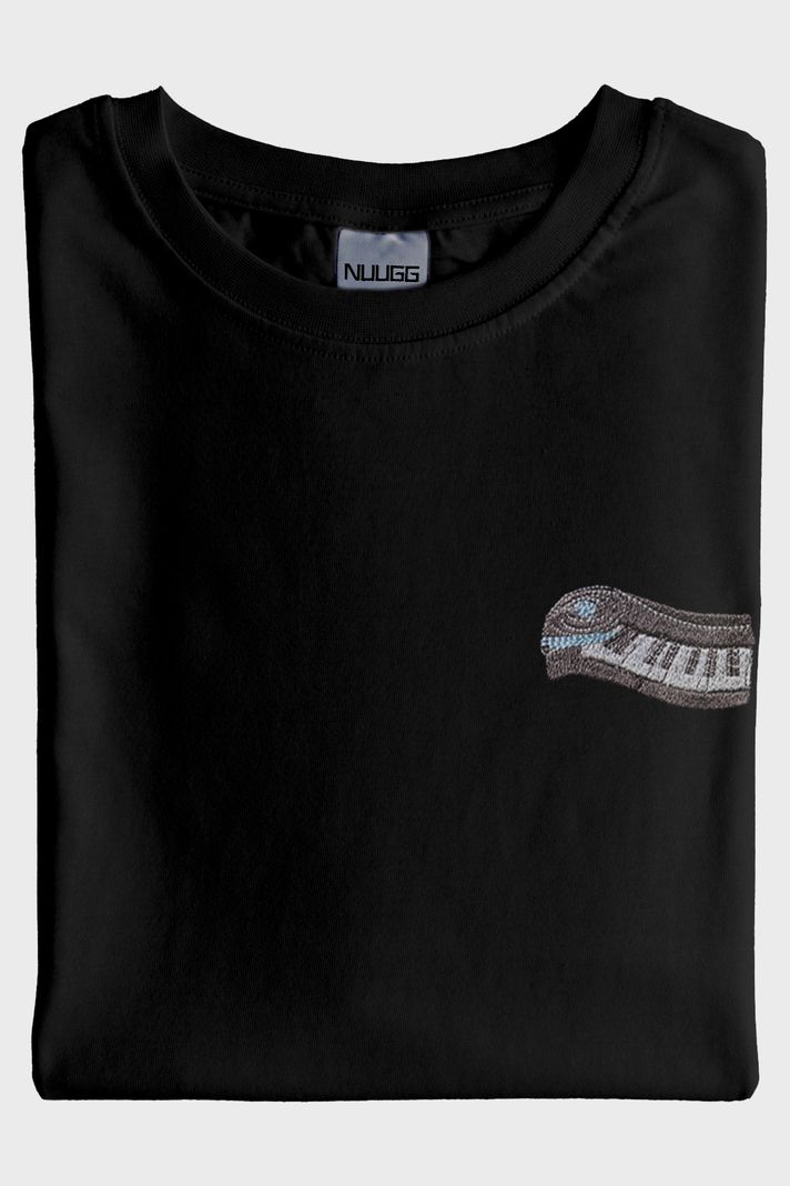 Piyano Tuşları Nakışlı Müzik Siyah T-Shirt