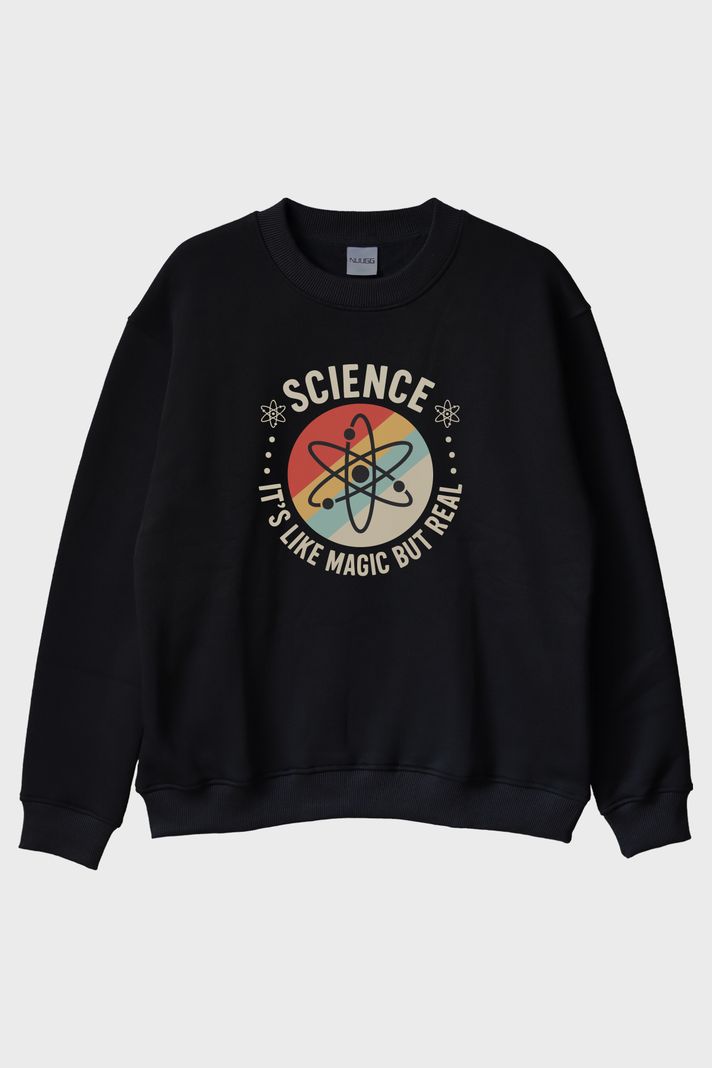 Magic Science Siyah Bisiklet Yaka Sweatshirt
