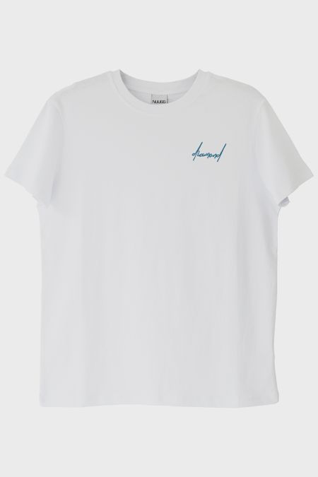 El Yazısı Diamond Beyaz Nakış Tişört