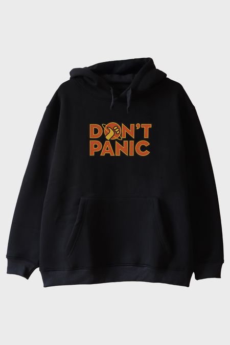 Dont Panic Siyah Hoodie