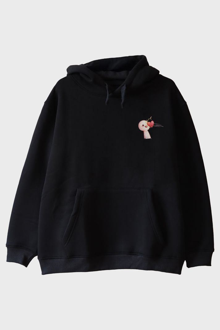 Kalbim Yolda Siyah Hoodie
