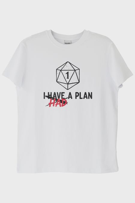 Komik Zar Temalı I Had a Plan Mizahi Beyaz Tişört