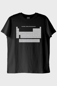 Periodic Table of the Elements Baskılı Siyah Tişört