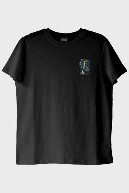 Valkyrie Figürlü Siyah Tişört