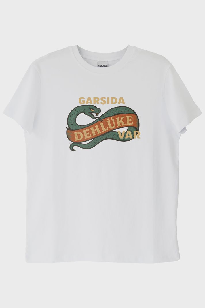 Garşida Dehlüke Beyaz Tişört