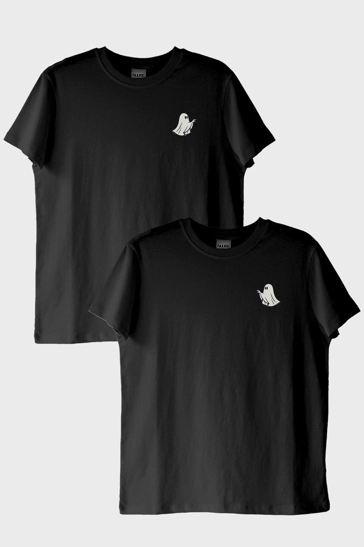 Hayalet Silüeti Siyah Tişört