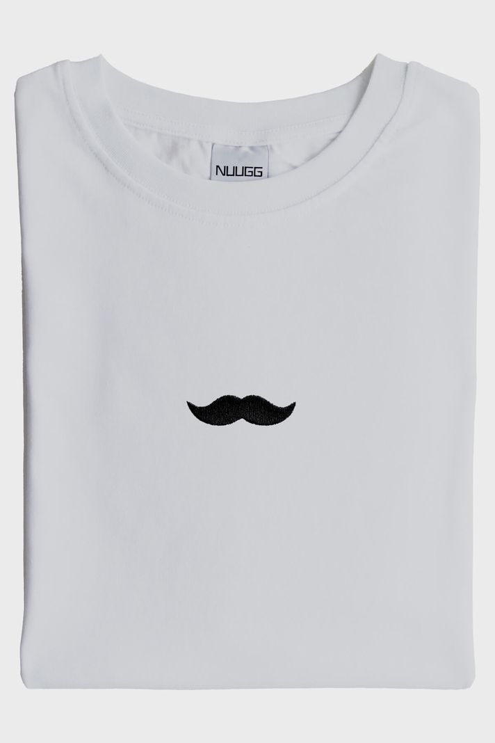 Dudak ve Bıyık Desenli Çift Kombin Tişört