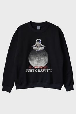 Just Gravity Siyah Bisiklet Yaka Sweatshirt