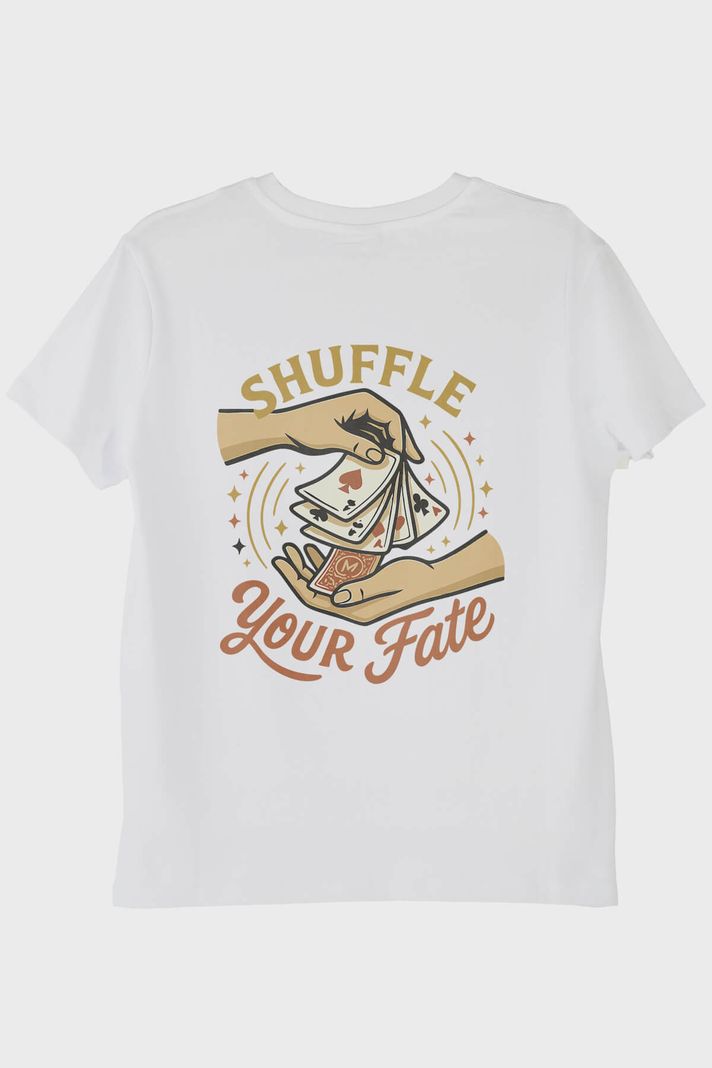 Shuffle Your Fate Beyaz Tişört