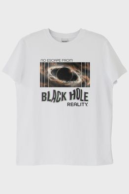 Kara Delik Gerçekliği Beyaz Tişört
