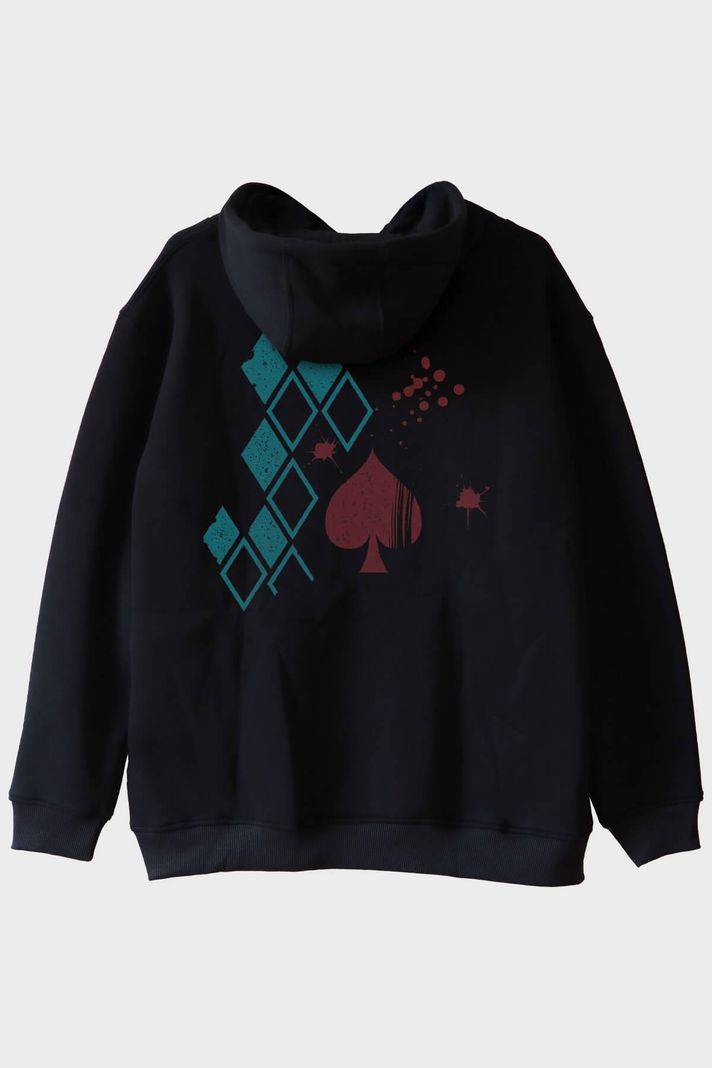 Şans ve Kaos Siyah Hoodie