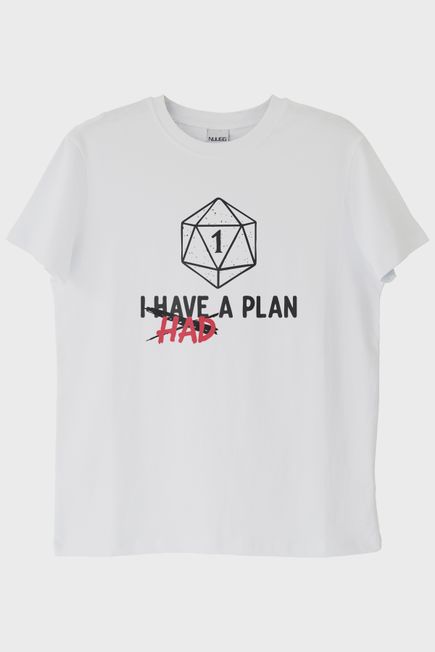 Komik Zar Temalı I Had a Plan Mizahi Beyaz Tişört