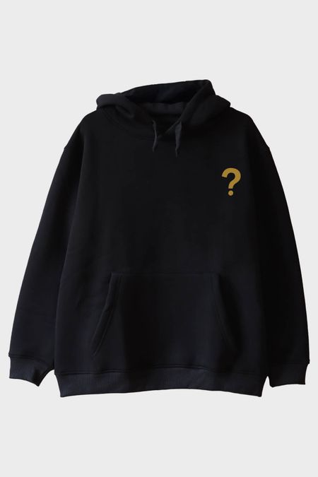 Gizemli İşaret Siyah Hoodie