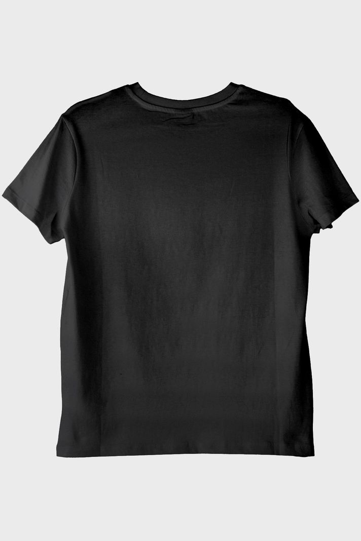 Evrim Ağacı Logolu Nakışlı Siyah T-Shirt