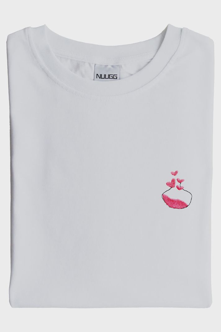 Aşk İksiri Desenli Nakış Tişört - Sevgililer Günü Çift Tişörtleri