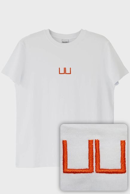 Turuncu UU Logo nakışlı Tişört