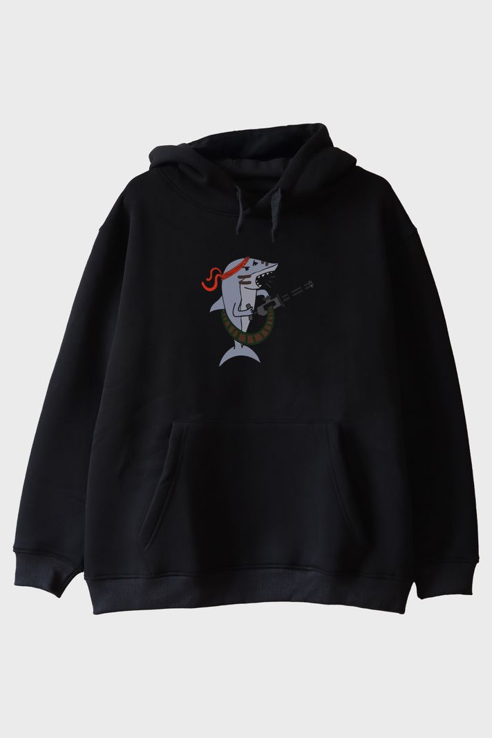 Su Altı Komandosu Siyah Hoodie