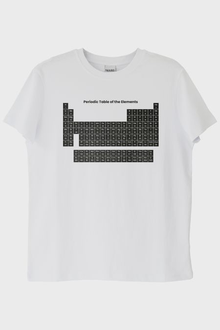 Periodic Table of the Elements Baskılı Beyaz Tişört