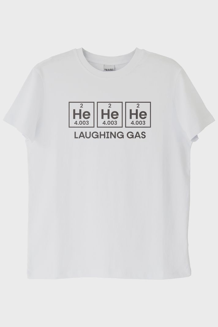 Laughing Gas He Periyodik Tablolu Beyaz Tişört