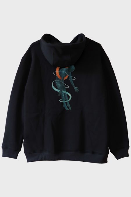 Kozmik Düşüş Siyah Hoodie