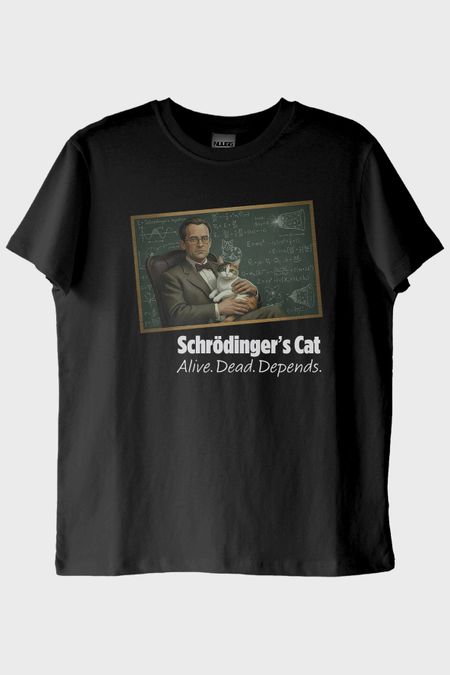 Schrödinger'in Kedisi Siyah Tişört
