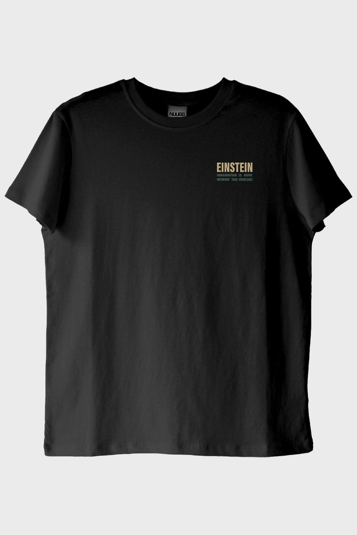 Einstein İmza Siyah Tişört