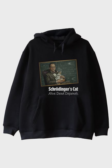 Schrödinger'in Kedisi Siyah Hoodie